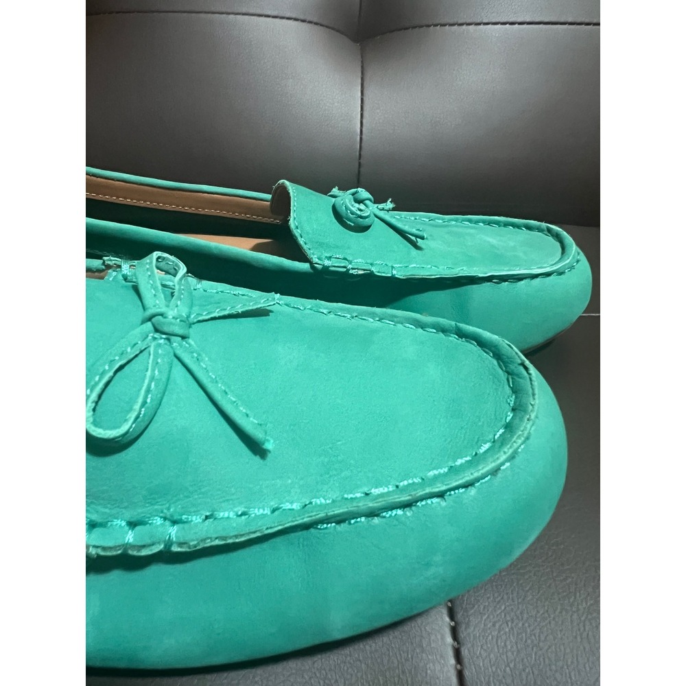 J.Crew Womens Teal Turquoise Nubuck Leather Driving Moccasins Loafers Size 11 - Picture 3 of 9